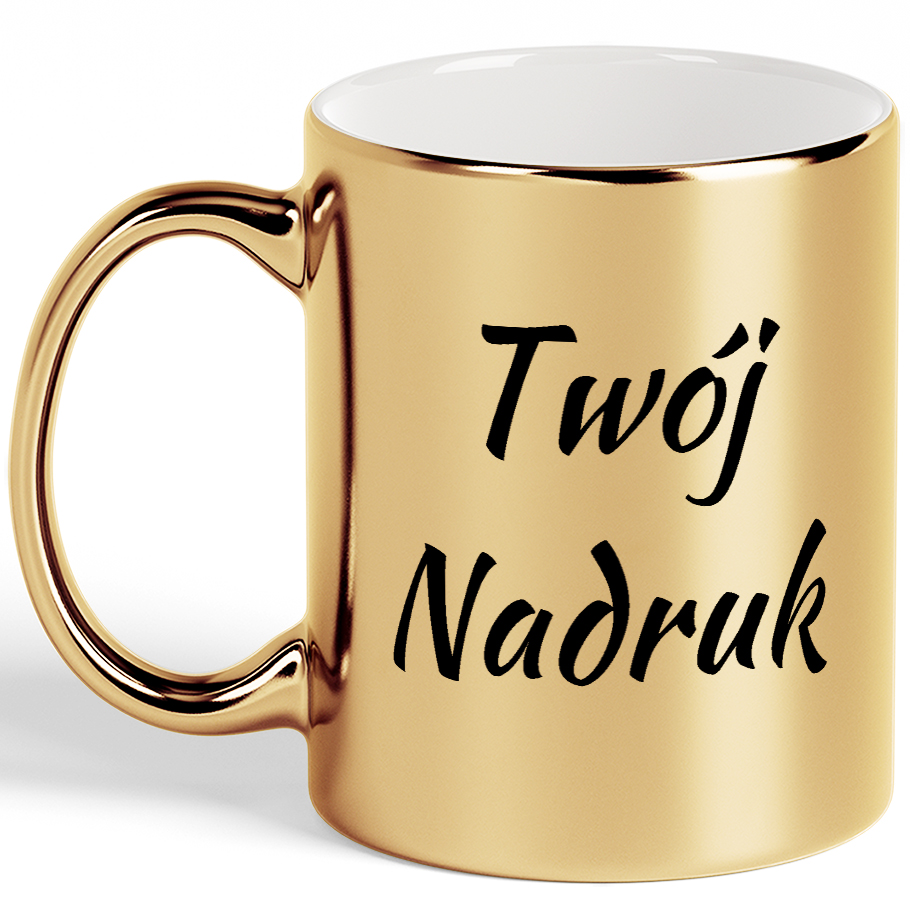 Kubek Złoty Lustrzany Premium z Własnym Nadrukiem
