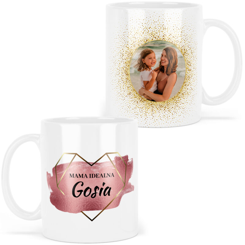 Kubek ze zdjęciem dla mamy MAMA IDEALNA z imieniem