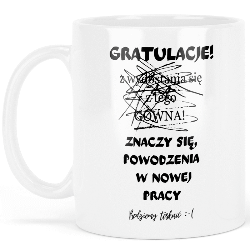 Kubek personalizowany GRATULACJE na ODEJŚCIE Z PRACY