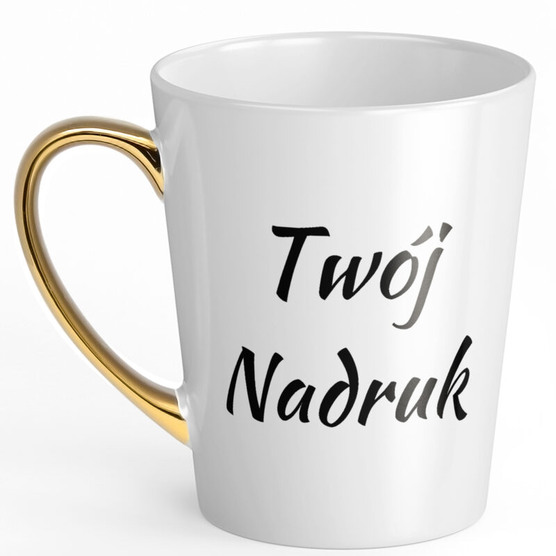 Kubek Latte Złoty z Własnym Zdjęciem Napisem Nadrukiem PERSONALIZOWANY