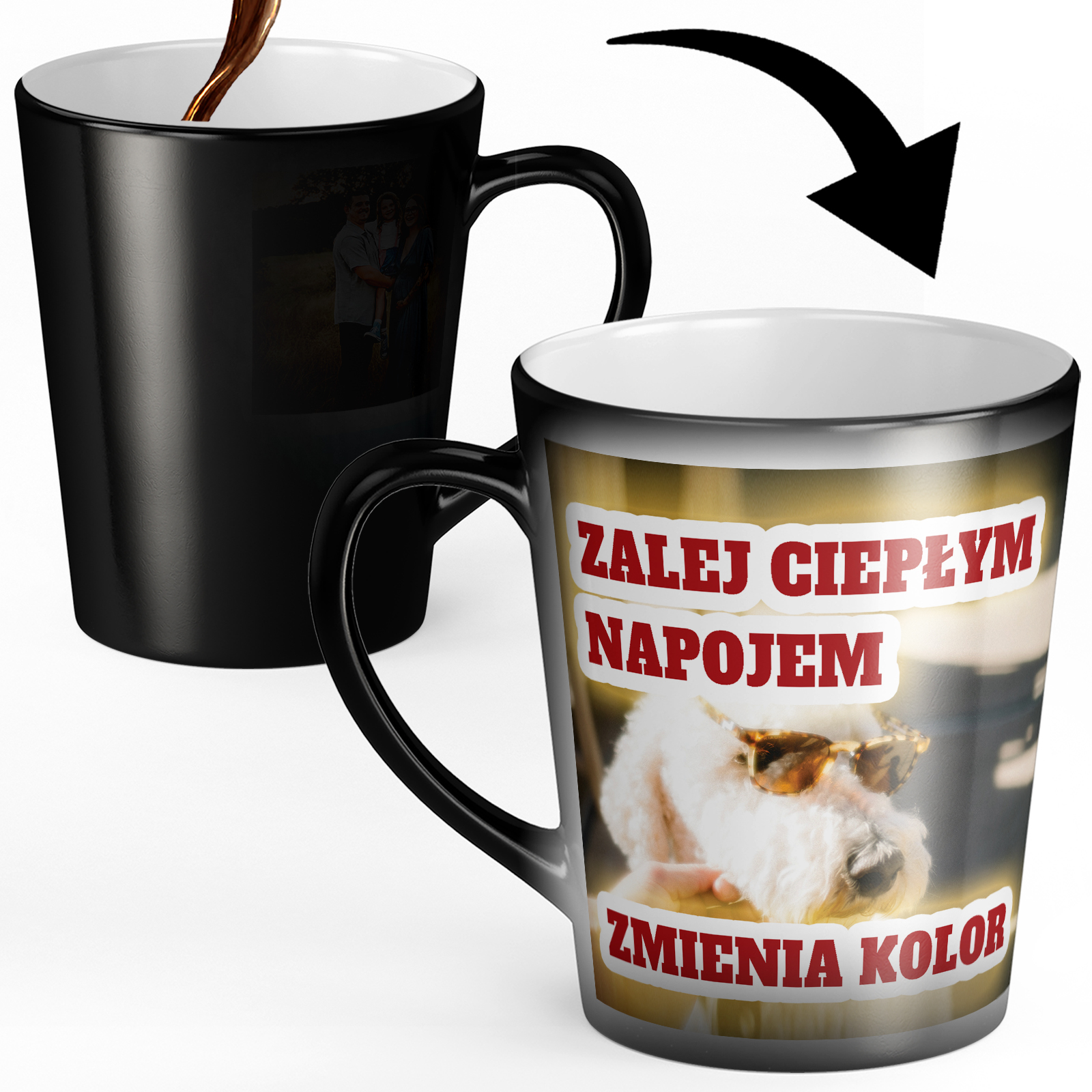 Kubek Magiczny Latte z Własnym Zdjęciem Napisem Nadrukiem Personalizowany - obrazek 2