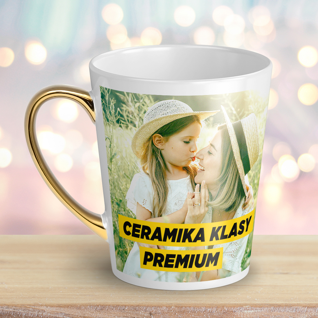 Kubek Latte Złoty z Własnym Zdjęciem Napisem Nadrukiem PERSONALIZOWANY - obrazek 4