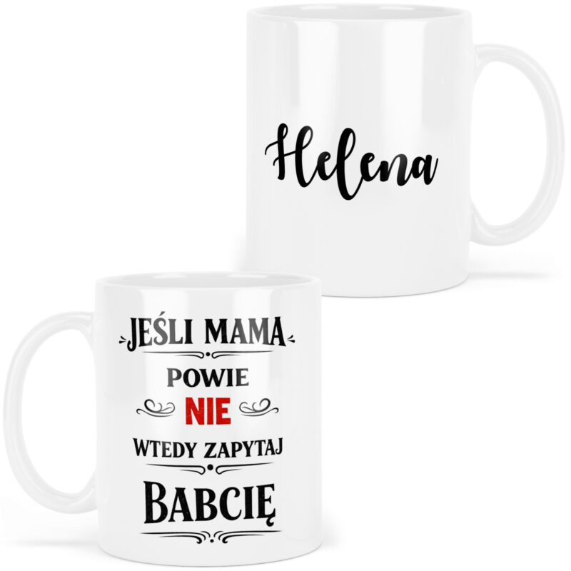 Kubek DLA BABCI z imieniem, prezent dla babci, na urodziny, na imieniny, na święta, personalizowany