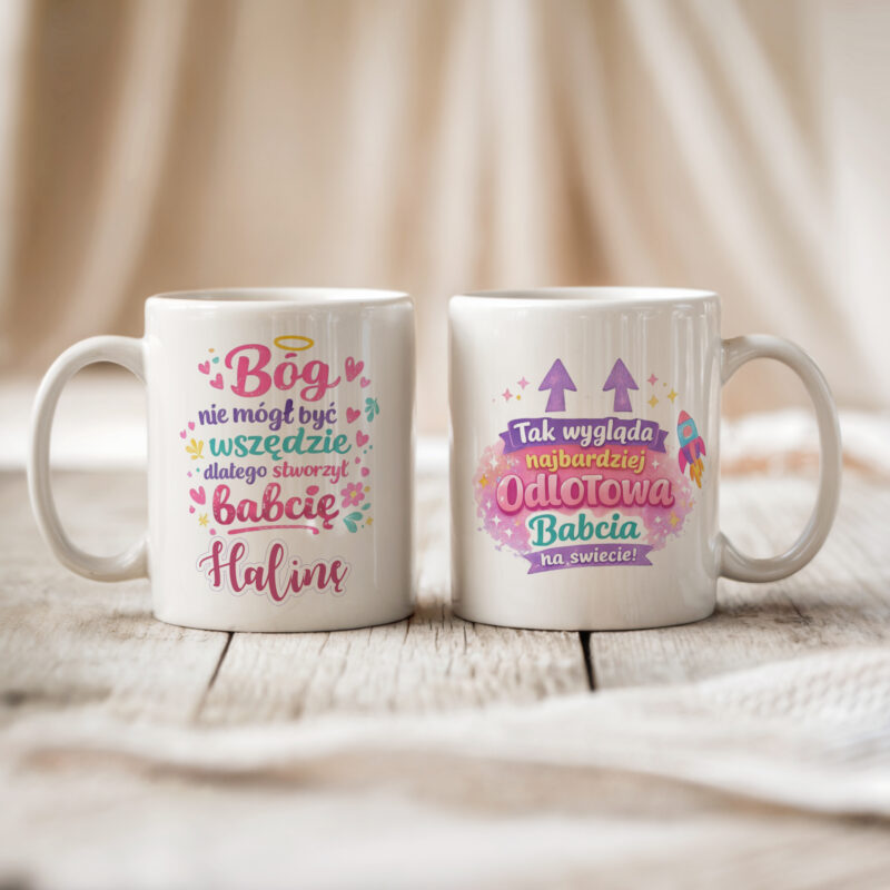 Kubek dla Babci z Imieniem Odlotowa Babcia Prezent Dzień Babci Personalizowany