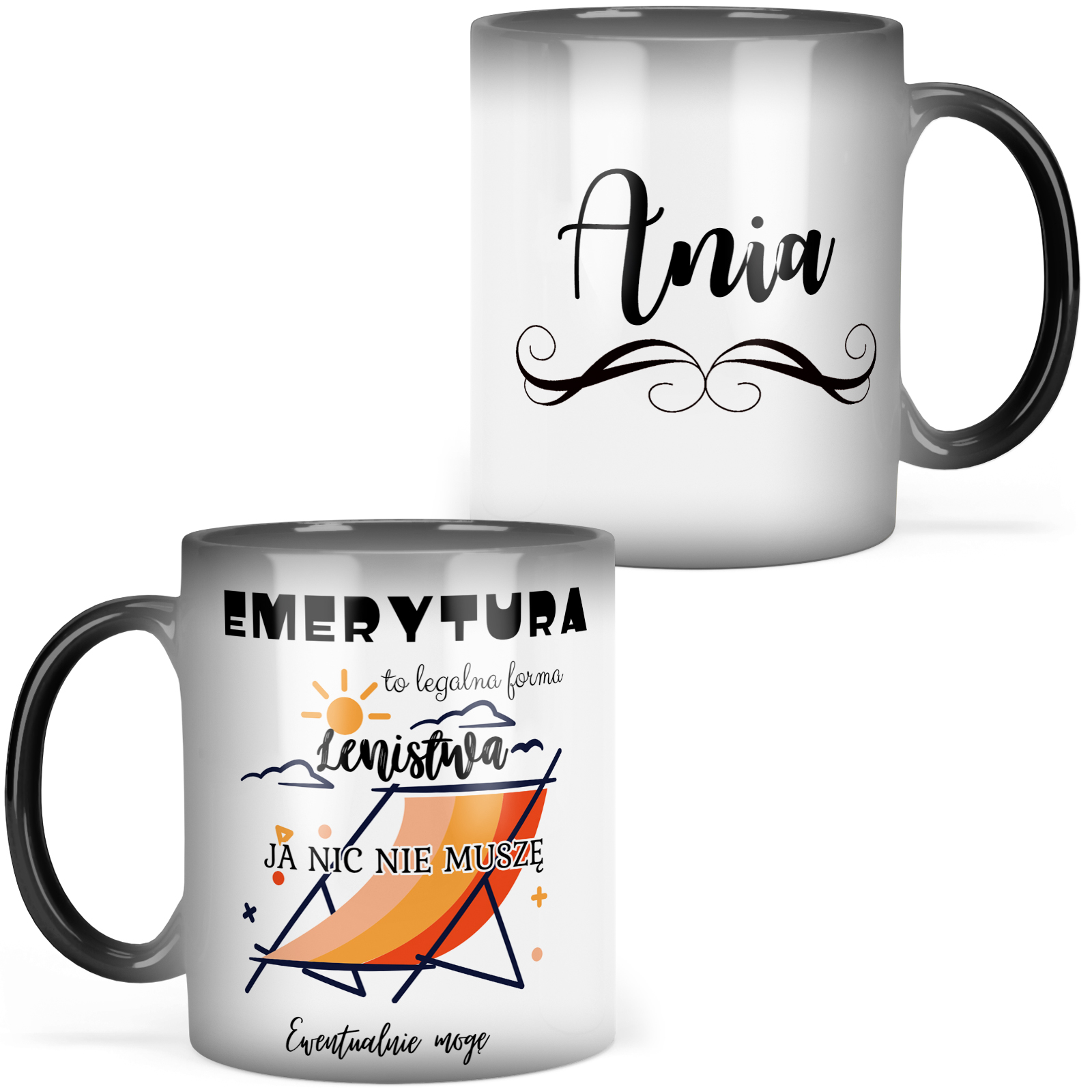 Kubek Magiczny z Nadrukiem na Prezent DLA EMERYTA z Okazji Emerytury z Własnym Imieniem